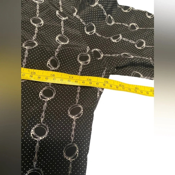 The Kooples Handcuff Chain Polka Dot Long Sleeve Silk Dress - Picture 12 of 13